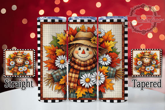 Download Cute Fall Scarecrow Farm Tumbler Wrap - Fall Collection