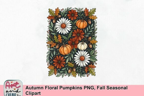 Download Autumn Floral Pumpkins PNG, Fall Seasonal Clipart - Fall Collection