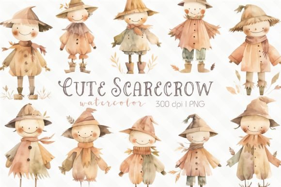 Download Cute Scarecrow Watercolor Clipart - Cute scarecrow Collection