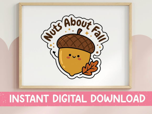 Download Nuts About Fall Acorn Sticker Design - Fall Collection