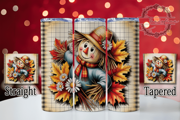 Download Cute Fall Scarecrow Farm Tumbler Wrap - Fall Collection