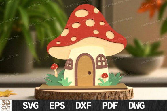 Download Mushroom House Fall Decor SVG - Fall Collection