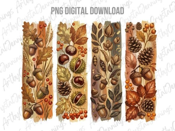 Download Fall Acorn Pinecone Brushstroke PNG - Fall Collection