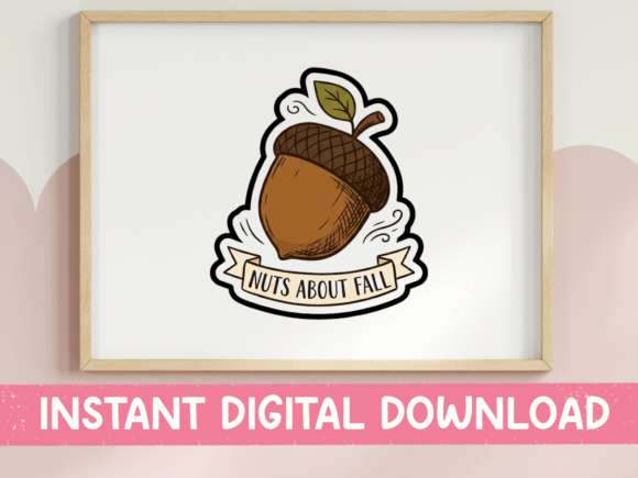 Download Nuts About Fall Acorn Sticker Design - Fall Collection