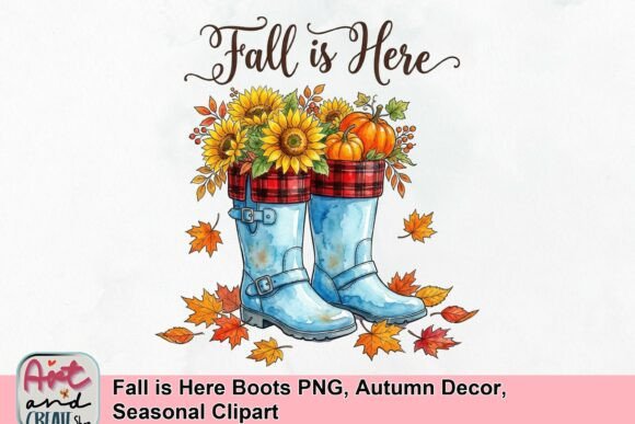 Download Fall is Here Boots PNG, Autumn Decor, Seasonal Clipart - Fall Collection