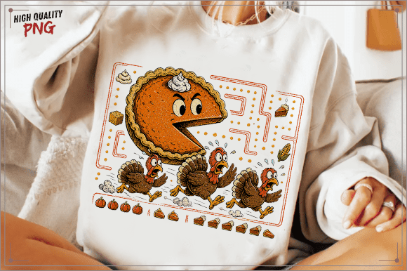 Download Funny Thanksgiving Fall Pie Chasing PNG - Fall Collection