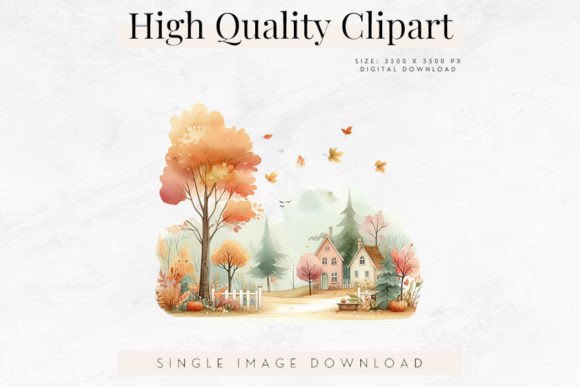 Download Fall Village Autumn Seasonal Clipart - Fall Collection