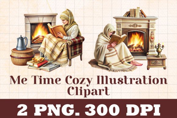 Download Me Time Cozy Illustration Clipart - Cozy illustration Collection